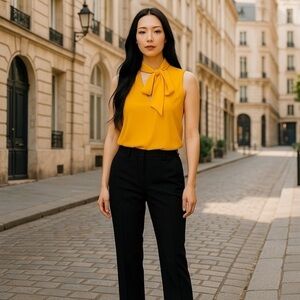 Adrienne Vittadini Elegant Yellow Halter Top